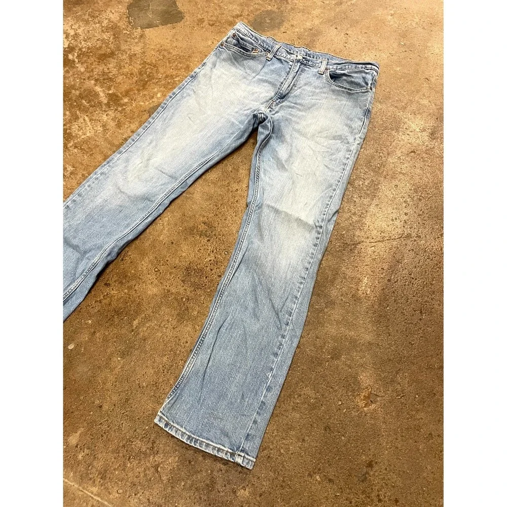 Levi's 513 Slim Straight Fit Jeans Mens 36x32 Blue Denim Cotton Stretch Mid Rise - Picture 3 of 16